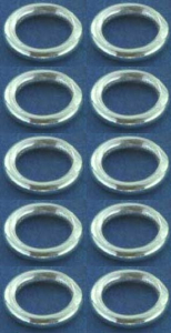 Rings,closed,Sterling Silver,thickness ca. 1 mm,Ø ca. 7 mm,10 pieces,item number 3572C-10.
