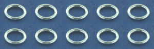 Ringe,geschlossen,925er Sterling Silber,Stärke ca. 0,7 mm,Ø ca. 4,8 mm,10 Stücke,Art.Nr. 3574-10.