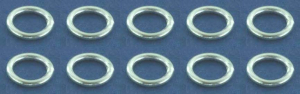 Ringe,geschlossen,925er Sterling Silber,Stärke ca. 0,7 mm,Ø ca. 5,2 mm,10 Stücke,Art.Nr. 3575-10.