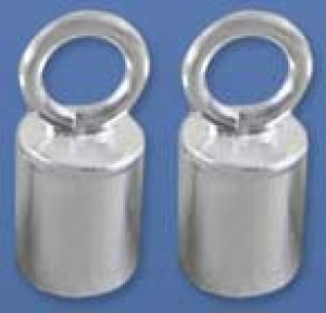 Ringhülsen,Länge ca. 15 mm,Innendurchmesser ca. 3,2 mm,925er Sterling Silber,2 Stücke,Artikelnummer 3529F-2.