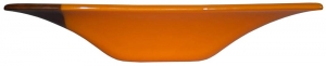 Glass bowl,yellow-orange,brown,dark brown,light brown,ivory,orange,yellow,ca. 30 x 30 cm,height ca. 6 cm,item number 110048,manufactured in our own studio in Goettingen,Germany.