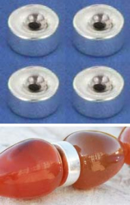 Scheiben,beidseitig konkav,Ø ca. 7 mm,925er Sterling Silber,4 Stücke,Artikelnummer 3753-4.