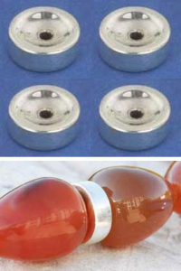 Scheiben,beidseitig konkav,Ø ca. 8,5 mm,925er Sterling Silber,4 Stücke,Artikelnummer 3754-4.