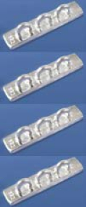 Chain bars with loops,3-row,Sterling Silver,diameter ca. 1,5 mm,length ca. 15 mm,4 pieces,item number 3460B-4.