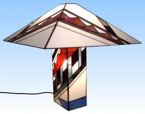 Table lamp " Big City ",white,red,black,blue,clear,height ca. 48 cm