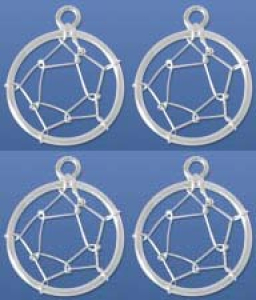 Traumfängernetze,Durchmesser ca. 12 mm,mit Öse,Innendurchmesser ca. 1,5 mm,,925er Sterling Silber,4 Stücke,Artikelnummer 3733A-4.