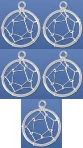 Dream Catcher Nets,diameter ca. 12 mm,with loop,inner diameter ca. 1,5 mm,925 Sterling Silver,5 pieces,item number 3733A-5.