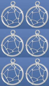 Traumfängernetze,Durchmesser ca. 12 mm,mit Öse,Innendurchmesser ca. 1,5 mm,,925er Sterling Silber,6 Stücke,Artikelnummer 3733A-6.
