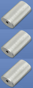 Zwischenteile,Zylinder,flach,Länge ca. 15 mm,Breite ca. 8 mm,925er Sterling Silber,satiniert,3 Stücke,Artikelnummer 3675KA-3.