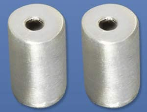 Zwischenteil,Zylinder,rund,Aussendurchmesser ca. 6 mm,Länge ca. 10 mm,925er Sterling Silber,satinert,2 Stücke,Artikelnummer 3970DZ-2.