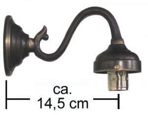 Wall bracket,antique,reach ca. 14,5 cm,socket E14.