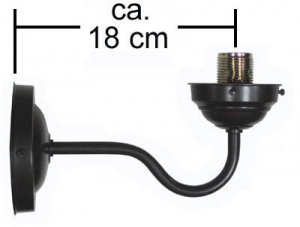 Wandarm,braun,für Wandleuchte,Wandfluter,Ausladung ca. 18 cm,Lampenfassung E14.