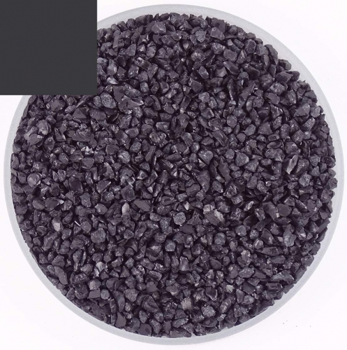 Optul Glass,float frit,granulate 4,medium coarse,COE 82,transparent,black,code 0025,ca. 1 kg,item number 3591514.