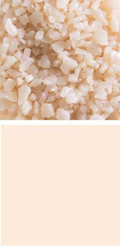 Bullseye coarse frit,COE 90,opalescent,light peach cream,code 0034,ca. 100 g