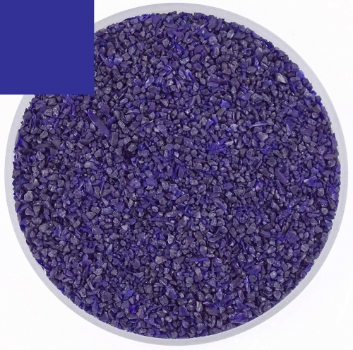Optul Glass,float frit,granulate 3,medium,COE 82,transparent,cobalt blue,code 0055,ca. 100 g,item number 3592423.