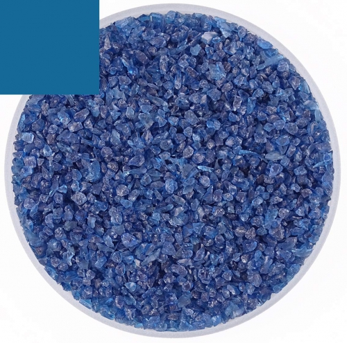 Optul Glass,float frit,granulate 4,medium coarse,COE 82,transparent,light aquamarine,code 0092,ca. 1 kg,item number 3592614.