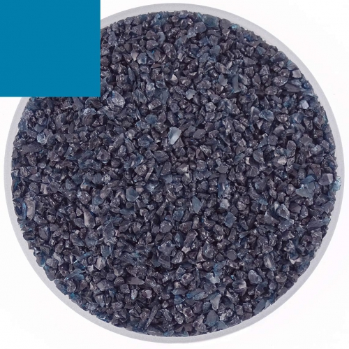 Optul Glass,float frit,granulate 4,medium coarse,COE 82,transparent,aquamarine,code 0096,ca. 1 kg,item number 3591414.