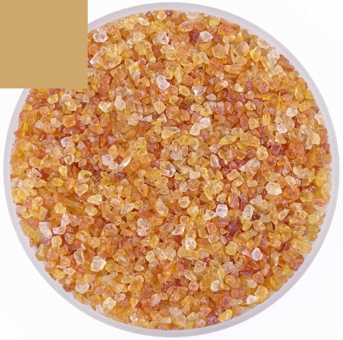 Optul Glass,float frit,granulate 4,medium coarse,COE 82,opalescent,amber,code 0165,ca. 1 kg,item number 3591614.