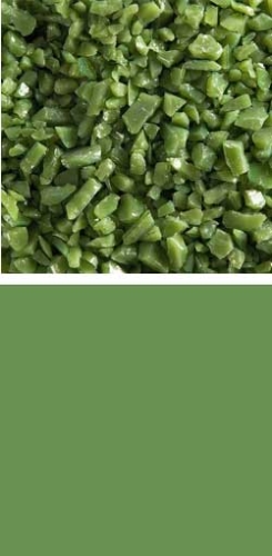 Bullseye coarse frit,COE 90,opalescent,olive green,code 0212,ca. 100 g