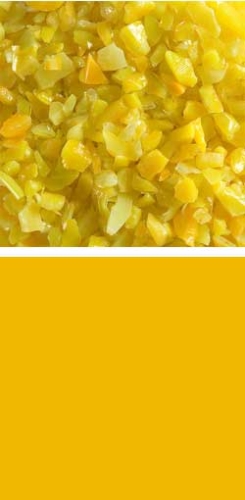 Bullseye coarse frit,COE 90,opalescent,marigold yellow,code 0320,ca. 100 g