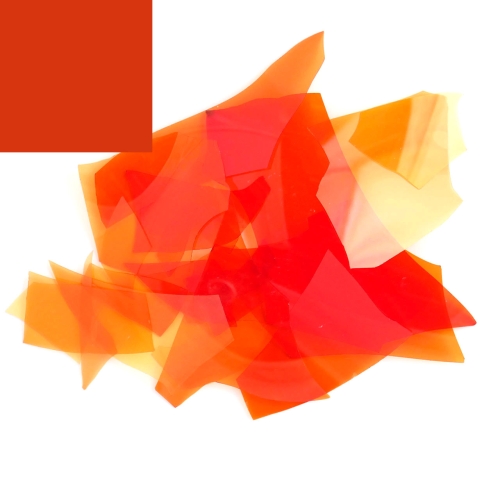 Optul Glass,confetti for float glass,COE 82,transparent,red,code 1015,ca. 100 g,item number 3592750.