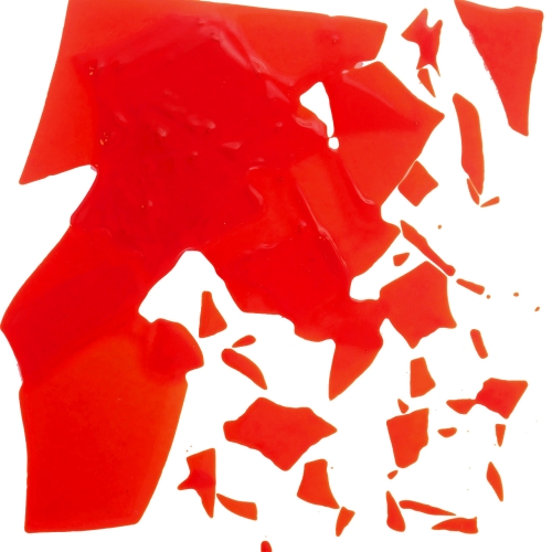 Optul Glass,confetti for float glass,COE 82,transparent,red,code 1015,ca. 100 g,item number 3592750.