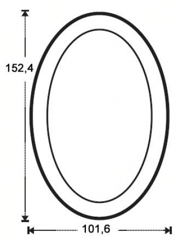 Bevel,oval,ca. Ø 4 x 6",ca. 101,6 x 152,4 mm