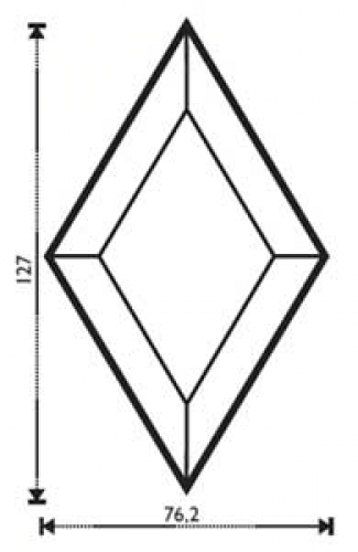 Bevel,diamond,ca. 3 x 5",ca. 76,2 x 127 mm