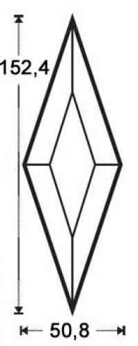Bevel,diamond,ca. 2 x 6",ca. 50,8 x 152,4 mm