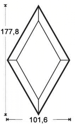 Bevel,diamond,ca. 4 x 7",ca. 101,6 x 177,8 mm
