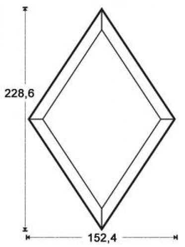 Bevel,diamond,ca. 6 x 9",ca. 152,4 x 228,6 mm