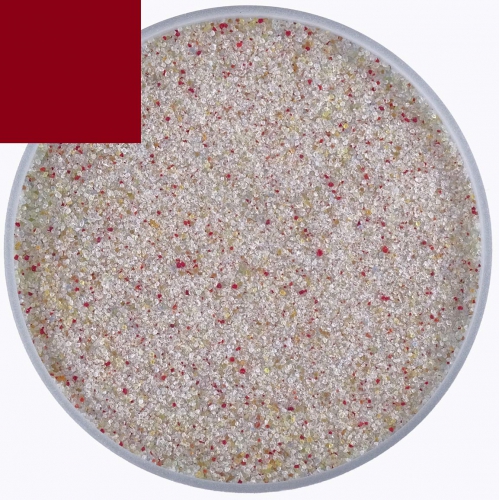 Optul Glass,float frit,granulate 2,fine,COE 82,transparent,dark red,code 1055,ca. 100 g,item number 3589822.