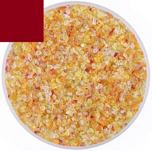 Optul Glass,float frit,granulate 3,medium,COE 82,transparent,dark red,code 1055,100 g,item number 3589823.