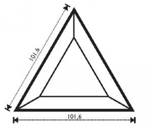 Bevel,triangle,ca. 4 x 4 x 4",ca. 101,6 x 101,6 x 101,6 mm
