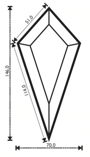 Bevel,quadrangular,drop,ca. 2 3/4 x 5 3/4",ca. 70 x 146 mm