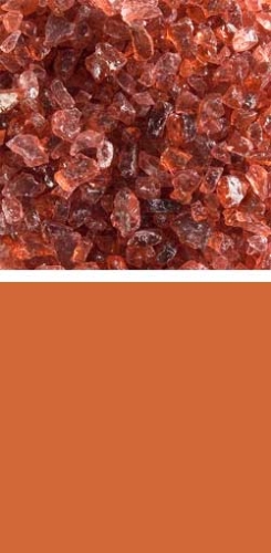 Bullseye coarse frit,COE 90,transparent,sunset coral,code 1305,ca. 100 g