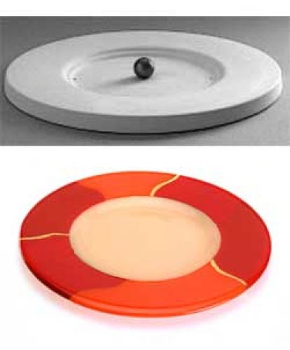 Slumping mold,menu plate " Saturn ",dinner plate,Ø ca. 32 cm