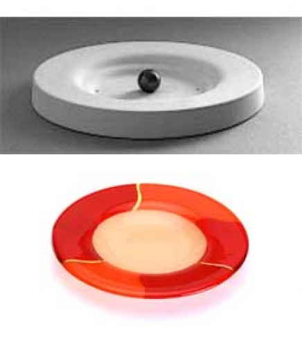 Slumping mold,menu plate " Saturn ",salad plate,Ø ca. 25 cm