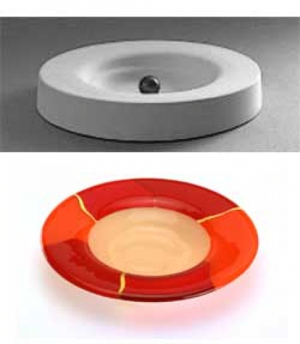 Slumping mold,menu plate " Saturn ",soup plate,Ø ca. 26 cm
