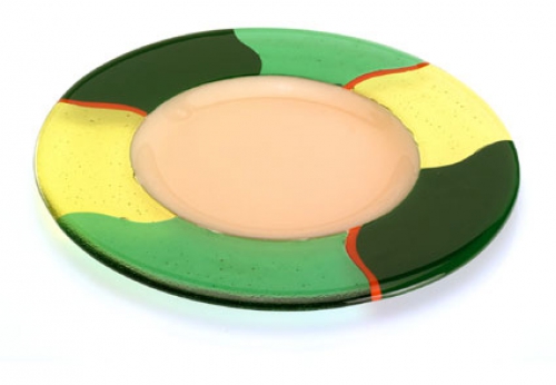 Menu Plates,Glass Cover,four-part,champagne,green,yellow