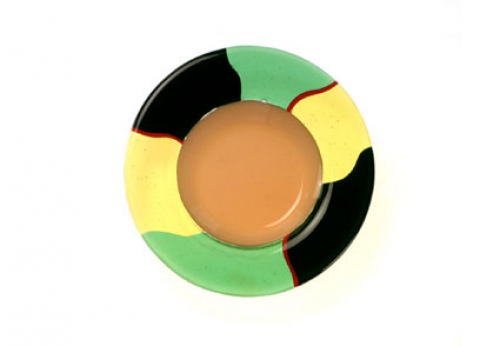 Soup plate,Ø ca. 25,5 cm,champagne,green,yellow