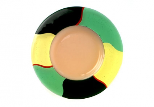 Dinner plate,Ø ca. 33 cm,champagne,green,yellow
