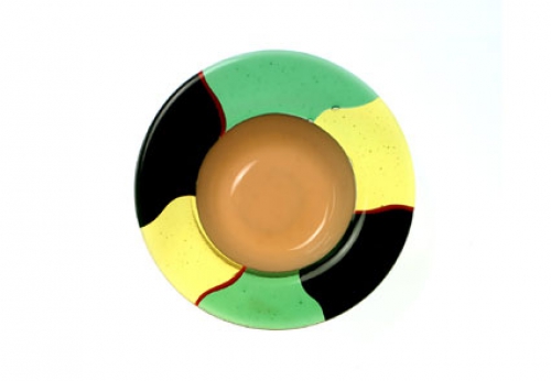 Salad plate,Ø ca. 25 cm,champagne,green,yellow