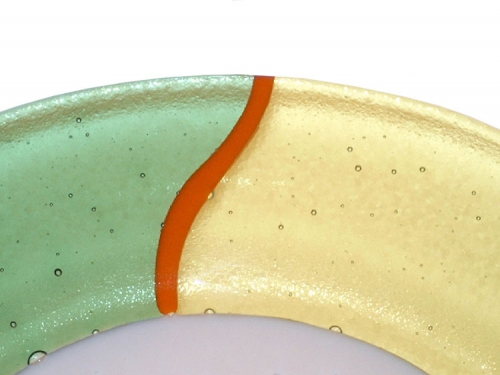 Salad plate,Ø ca. 25 cm,champagne,green,yellow