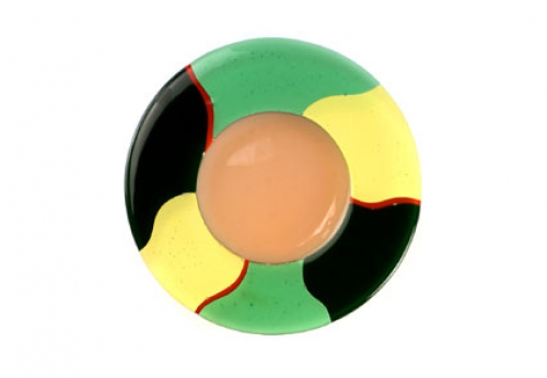 Dessert plate,Ø ca. 28,5 cm,champagne,green,yellow
