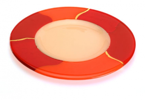 Menu Plates,Glass Cover,four-part,champagne,red,orange