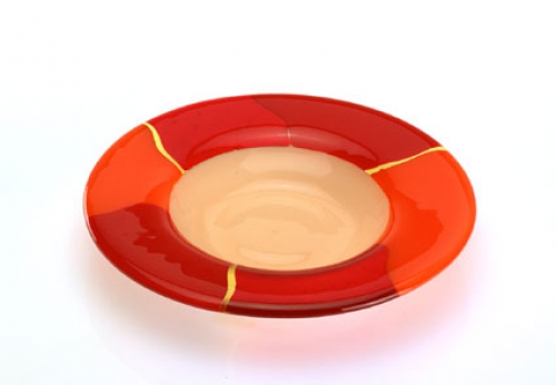 Soup plate,Ø ca. 25,5 cm,champagne,red,orange