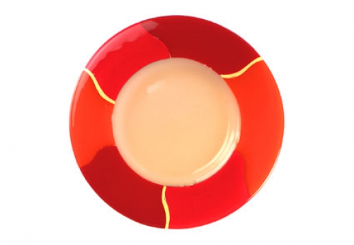 Menue plate,Ø ca. 33 cm,champagne,red,orange