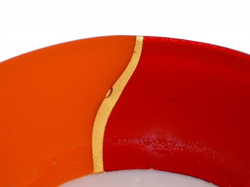 Menue plate,Ø ca. 33 cm,champagne,red,orange