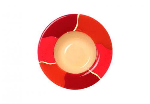 Salad plate,Ø ca. 25 cm,champagne,red,orange